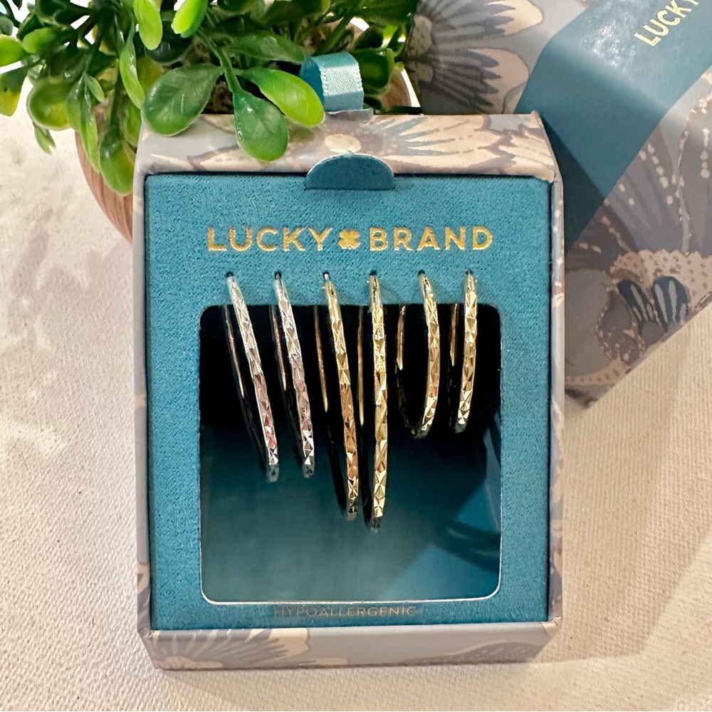 Lucky Brand Gold & Silver Hoop Set